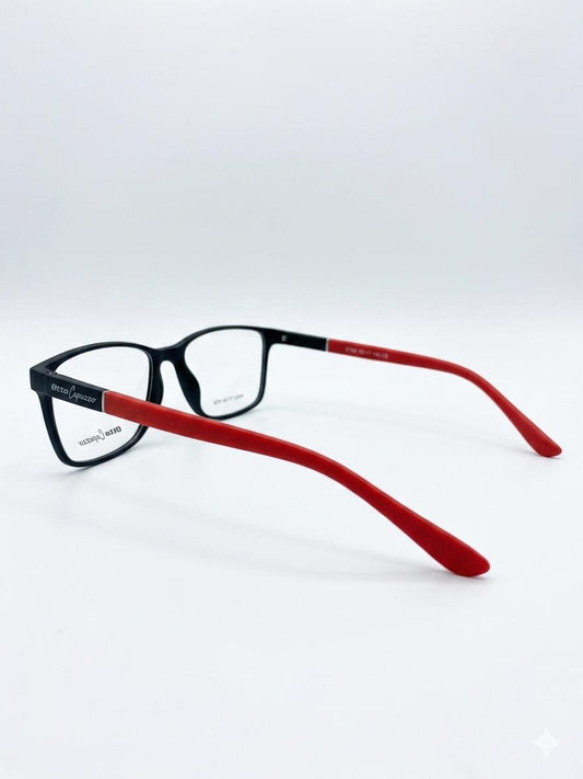 Gafas de Vista Otto Capuzzo 5792 - Estilo Rectangular Negro y Rojo