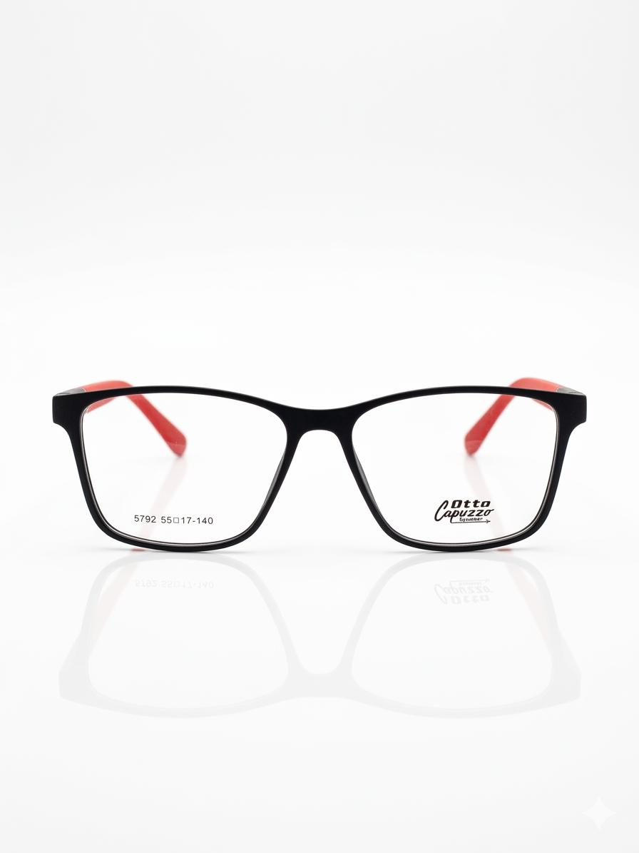Gafas de Vista Otto Capuzzo 5792 - Estilo Rectangular Negro y Rojo