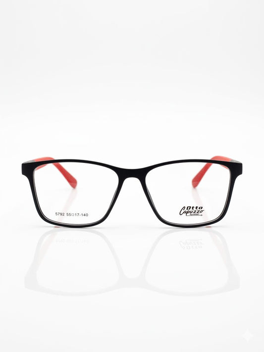 Gafas de Vista Otto Capuzzo 5792 - Estilo Rectangular Negro y Rojo