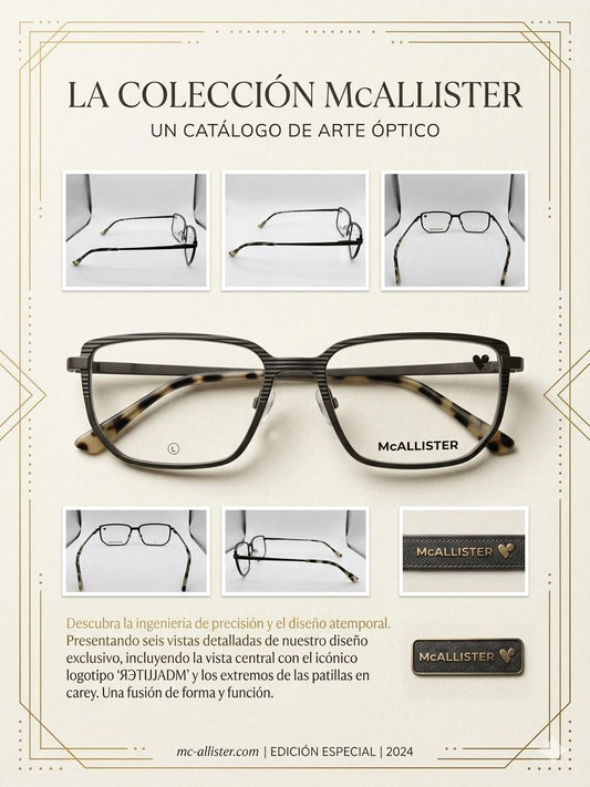Gafas McALLISTER con Montura de Líneas y Detalles en Carell