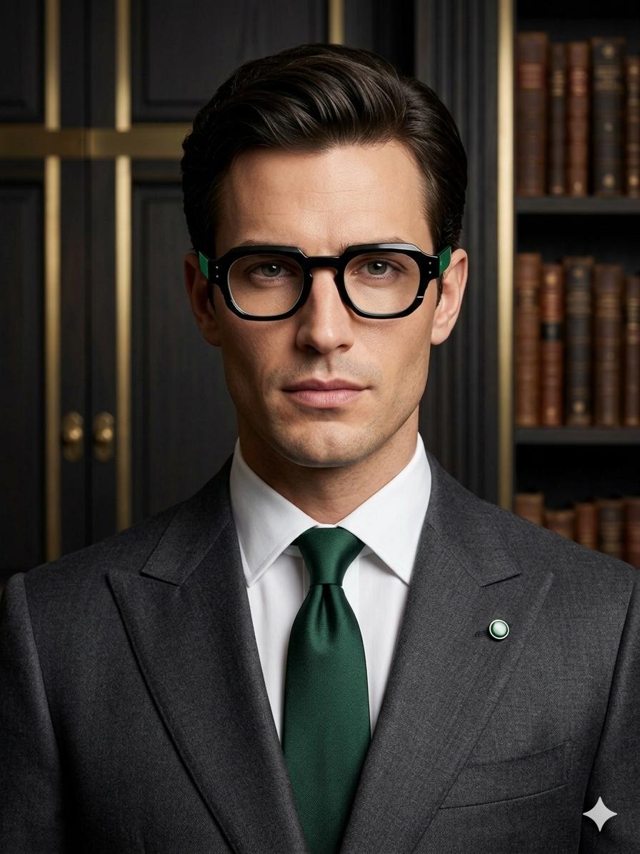 La Elegancia de la Geometría: Retrato de un Hombre de Estilo