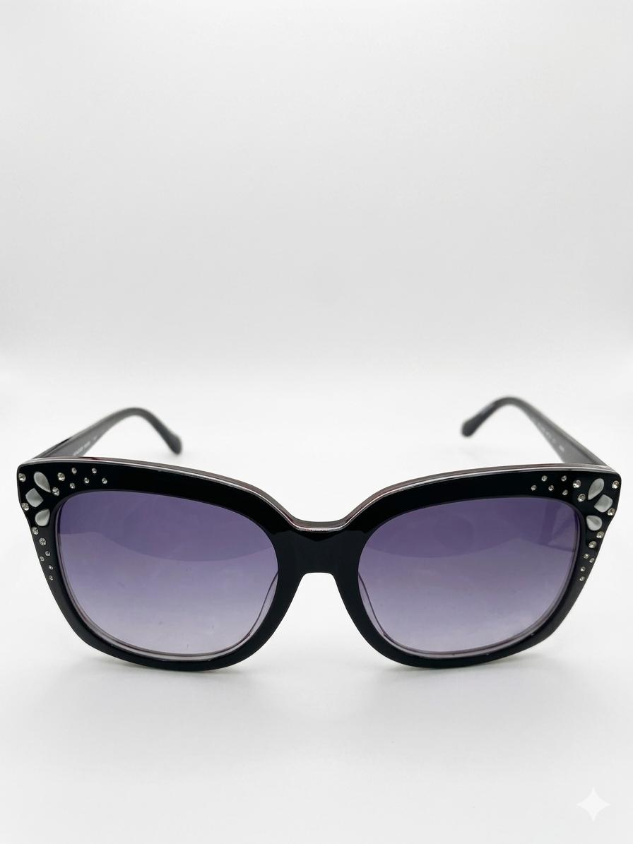 Gafas de Sol Estilo Cat-Eye con Cristales y Detalles en Nácar