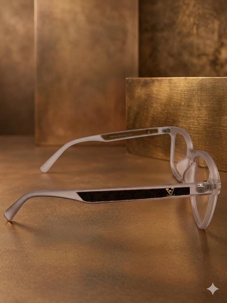 gafas de Vista Louis Vuitton – Elegancia Traslúcida y Detalles Monograma