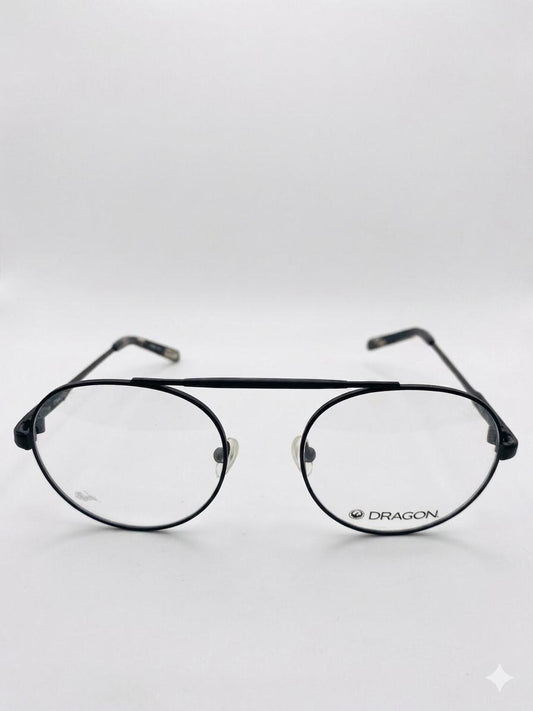 Gafas Dragon Eywear "Elegancia Contemporánea" - Montura Redonda de Metal Negro con Puente Doble