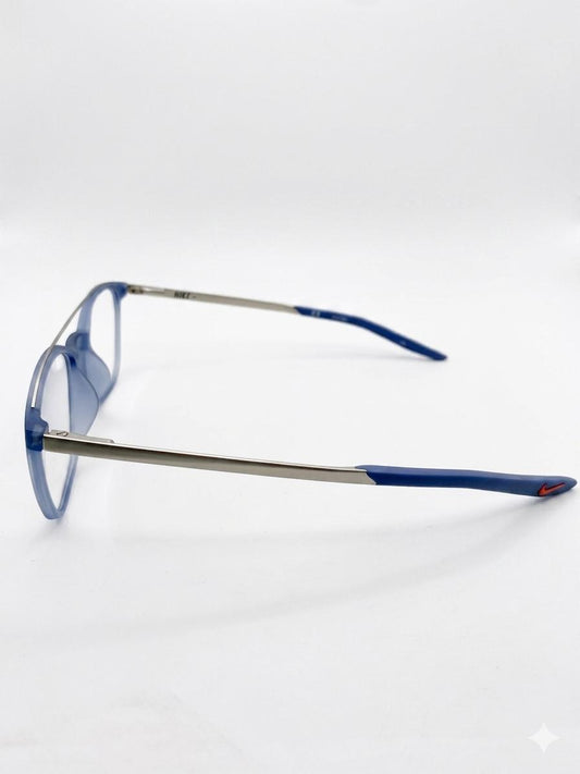 Nike 7160 – Lentes Ópticos de Aviador Modernos en Azul Mate