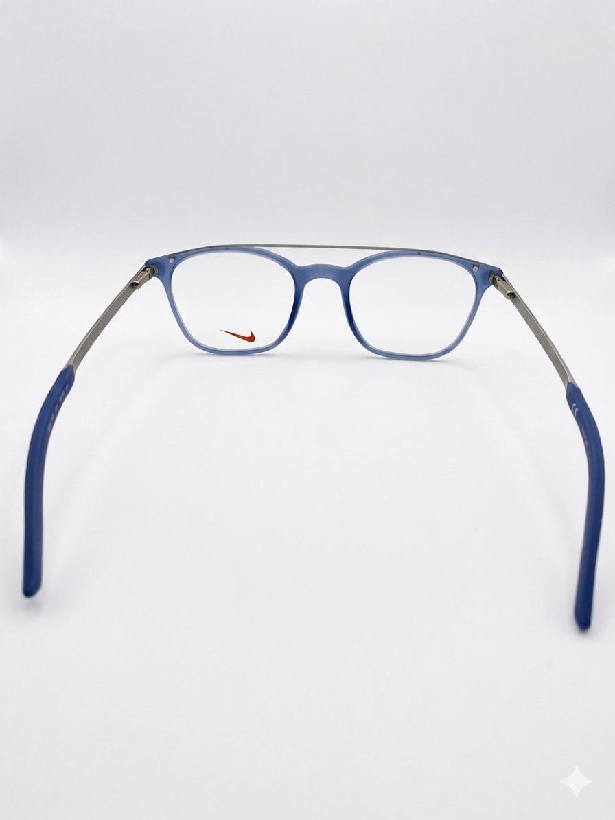 Nike 7160 – Lentes Ópticos de Aviador Modernos en Azul Mate