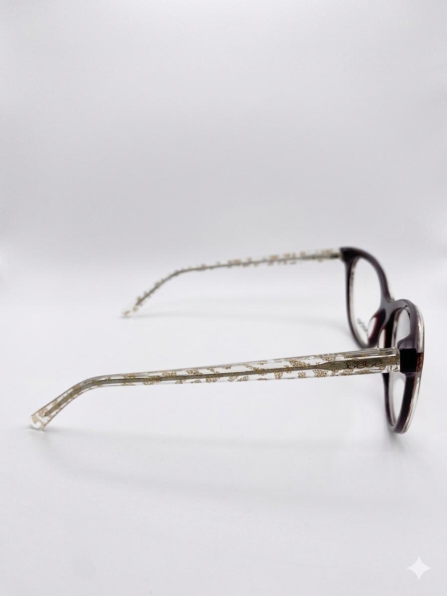 Montura Bebe Eyewear – Cat-Eye Elegante con Destellos Dorados