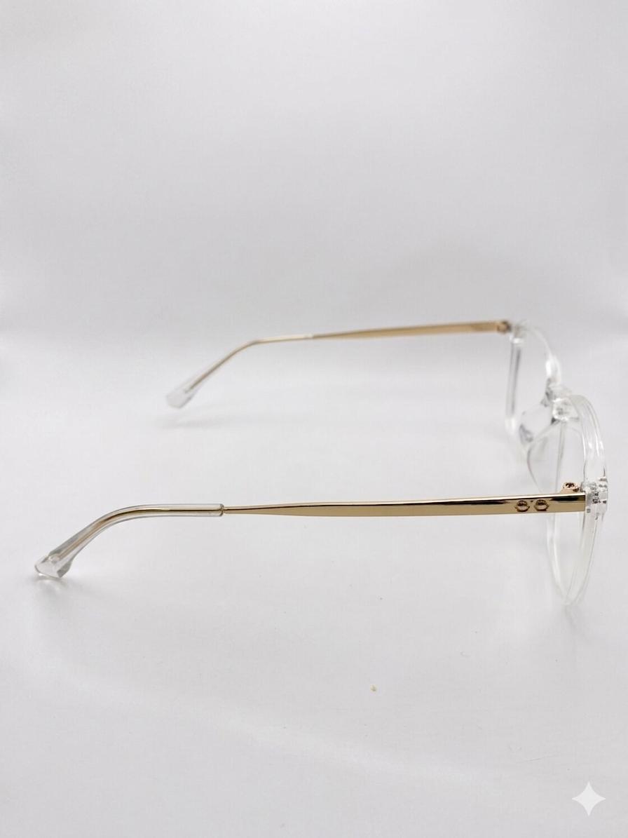 Lentes Limoncello Eyewear – Armazón Transparente con Varillas Doradas