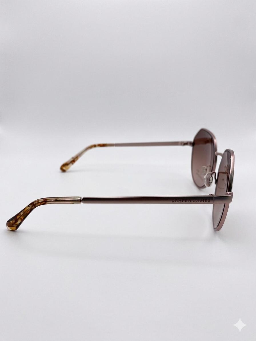 Lentes de Sol Draper James para Mujer – Estilo Geométrico / Oro Rosa y Carey
