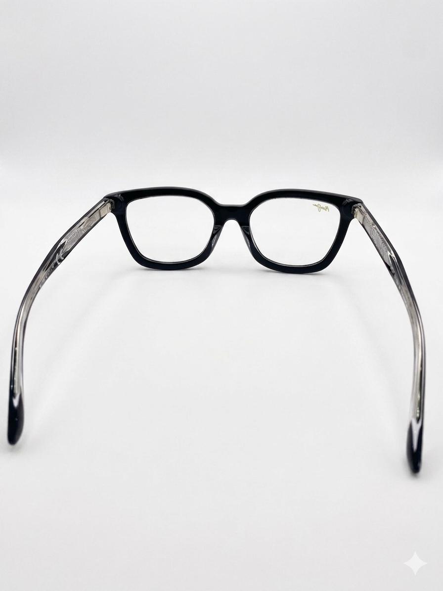 Gafas de Vista Maui Jim – Diseño Cuadrado Premium en Acetato Negro y Transparente