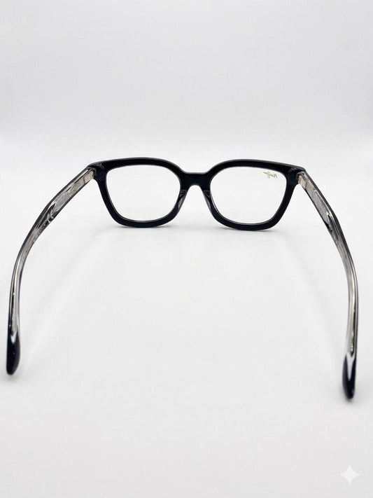 Gafas de Vista Maui Jim – Diseño Cuadrado Premium en Acetato Negro y Transparente