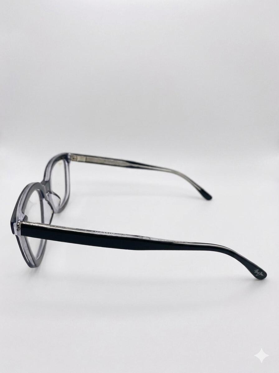 Gafas de Vista Maui Jim – Diseño Cuadrado Premium en Acetato Negro y Transparente