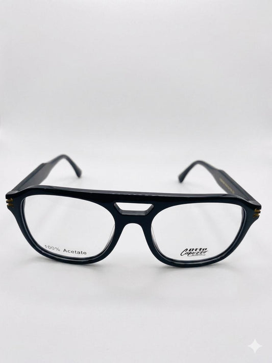 Lentes de Sol/Oftálmicos Otto Capuzzo en Acetato Negro – Estilo Aviador Moderno