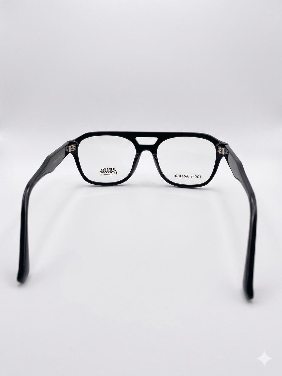 Lentes de Sol/Oftálmicos Otto Capuzzo en Acetato Negro – Estilo Aviador Moderno