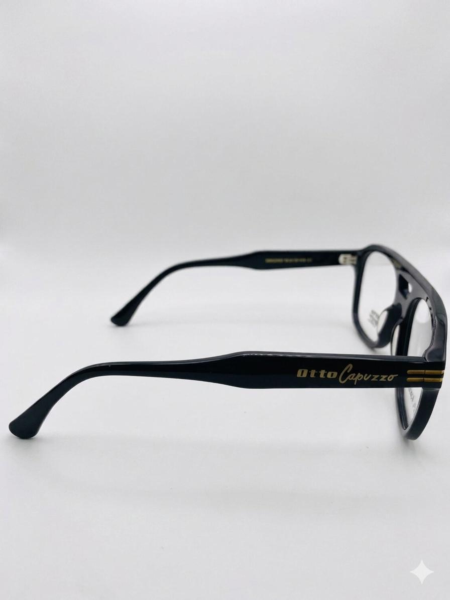 Lentes de Sol/Oftálmicos Otto Capuzzo en Acetato Negro – Estilo Aviador Moderno