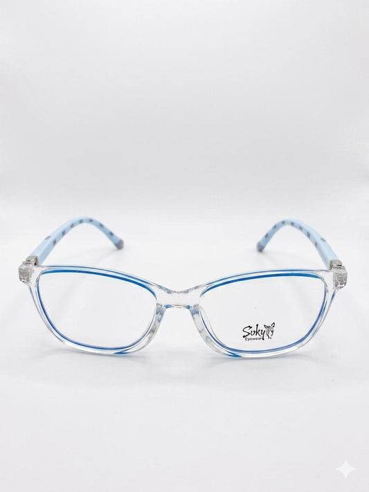 Lentes Ópticos Suky Eyewear – Marco Transparente con Detalles Azul Celeste (Infantil/Juvenil)