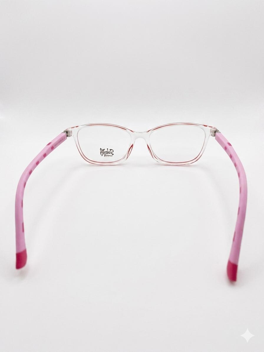 Lentes de Medida Suky Eyewear – Montura Transparente con Detalles en Rosado y Rojo para Niñas
