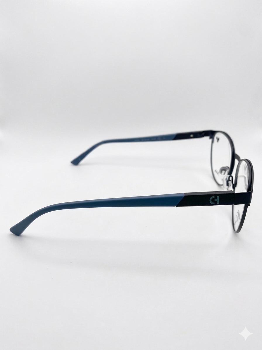 Cole Haan CH5023 — Lentes Ópticos Estilo Phantos (Negro/Azul)