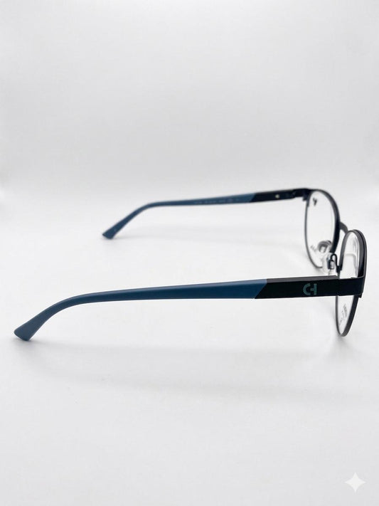 Cole Haan CH5023 — Lentes Ópticos Estilo Phantos (Negro/Azul)