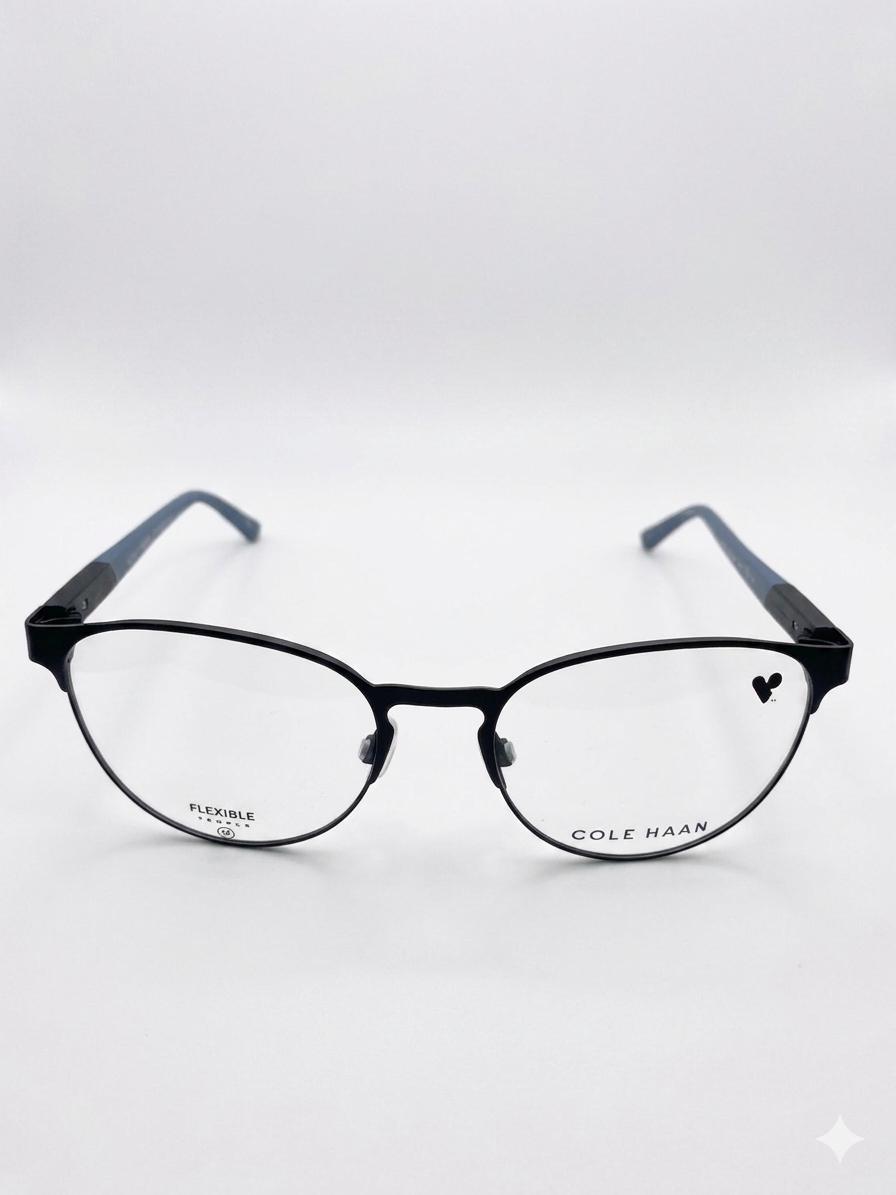 Cole Haan CH5023 — Lentes Ópticos Estilo Phantos (Negro/Azul)