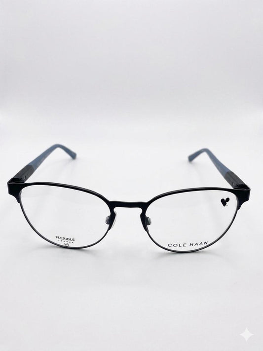 Cole Haan CH5023 — Lentes Ópticos Estilo Phantos (Negro/Azul)