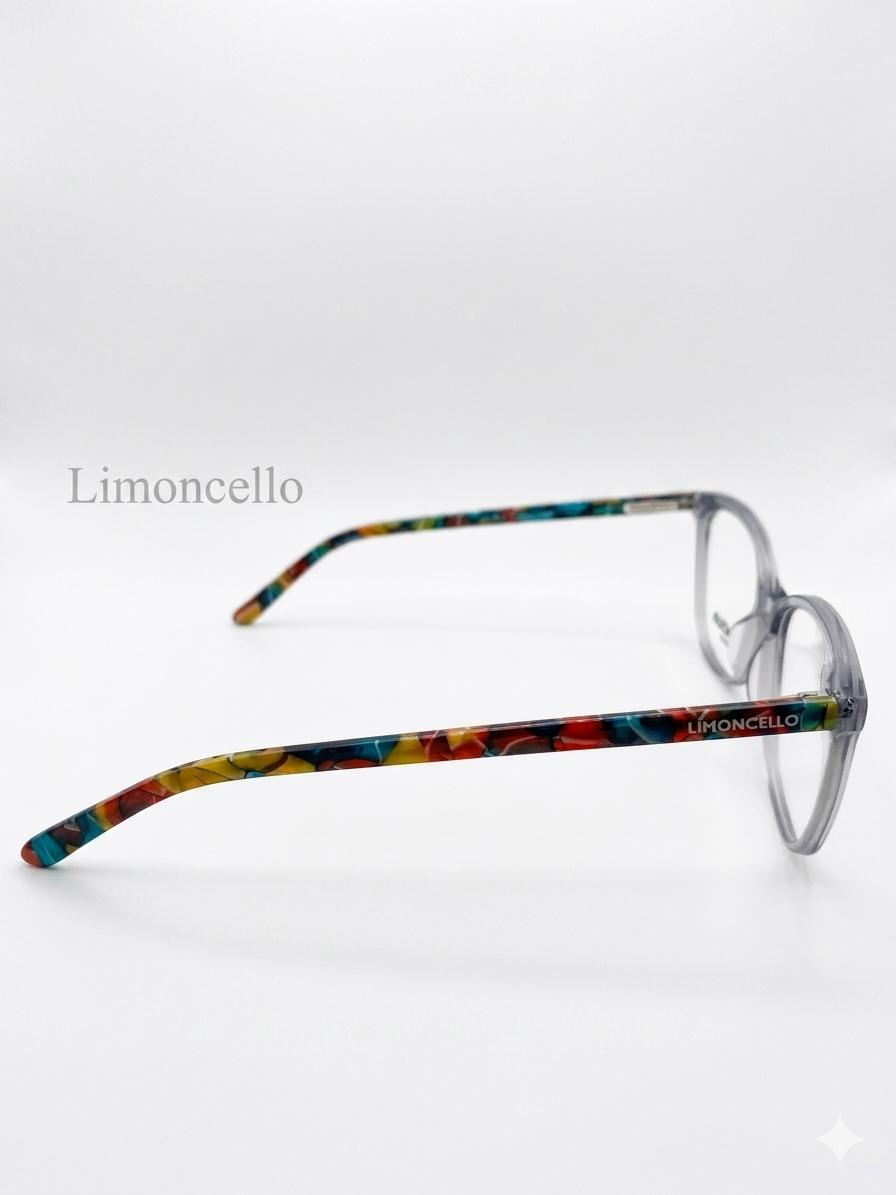 Gafas de Vista Limoncello – Montura Gris Translúcida con Patillas Multicolor