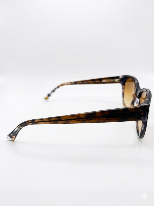 Gafas de Sol Anne Klein para Mujer – Armazón Carey / Tortoise con Lentes Degradados Marrones y Protección UV 100%
