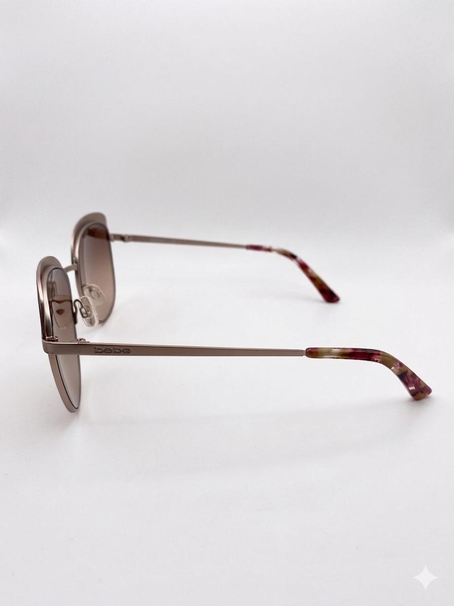 Gafas de Sol Bebe para Mujer - Montura Metálica Oro Rosa, Lentes Degradadas Marrón