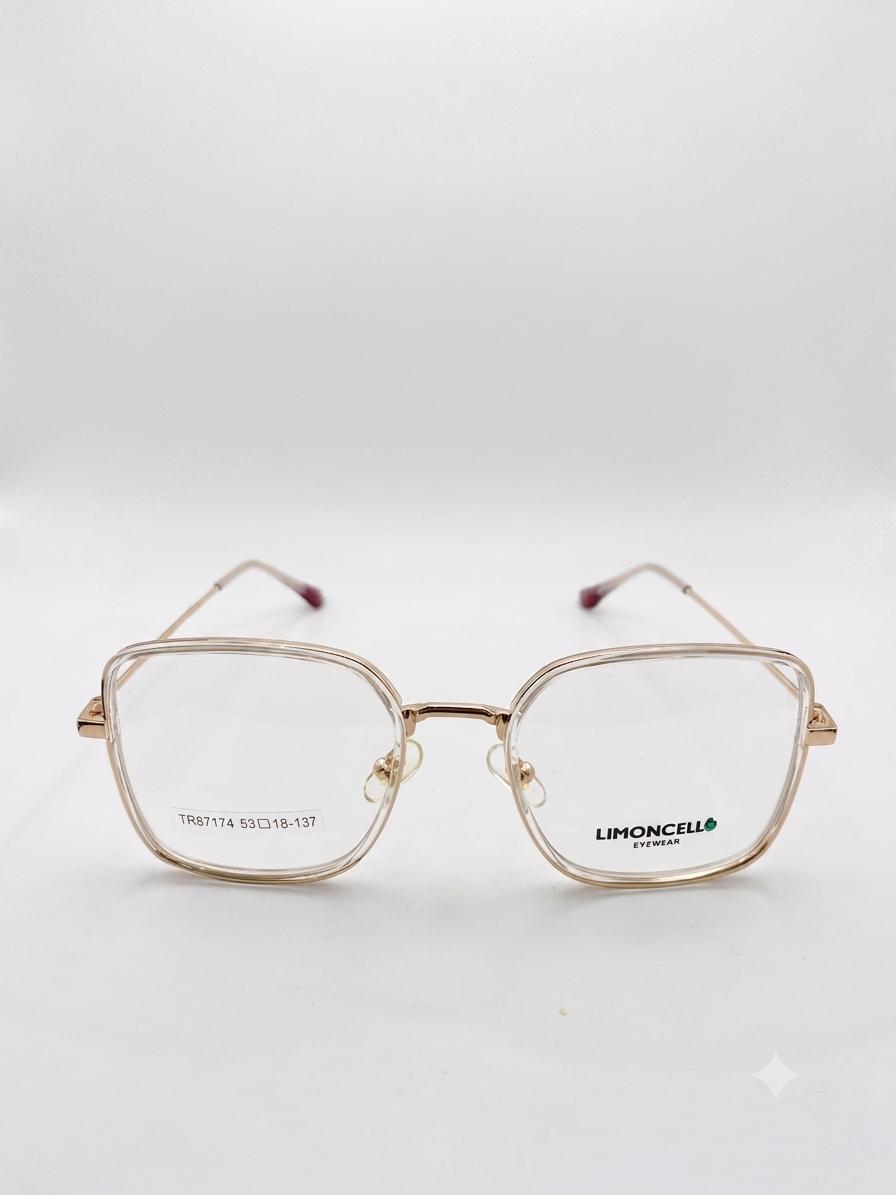 Lentes Ópticos Limoncello TR87174 – Estilo Cuadrado Soft en Oro Rosa y Transparente