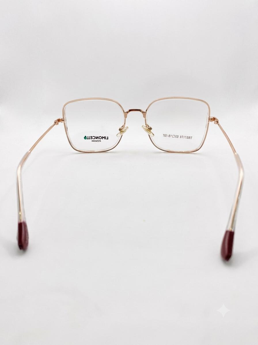 Lentes Ópticos Limoncello TR87174 – Estilo Cuadrado Soft en Oro Rosa y Transparente