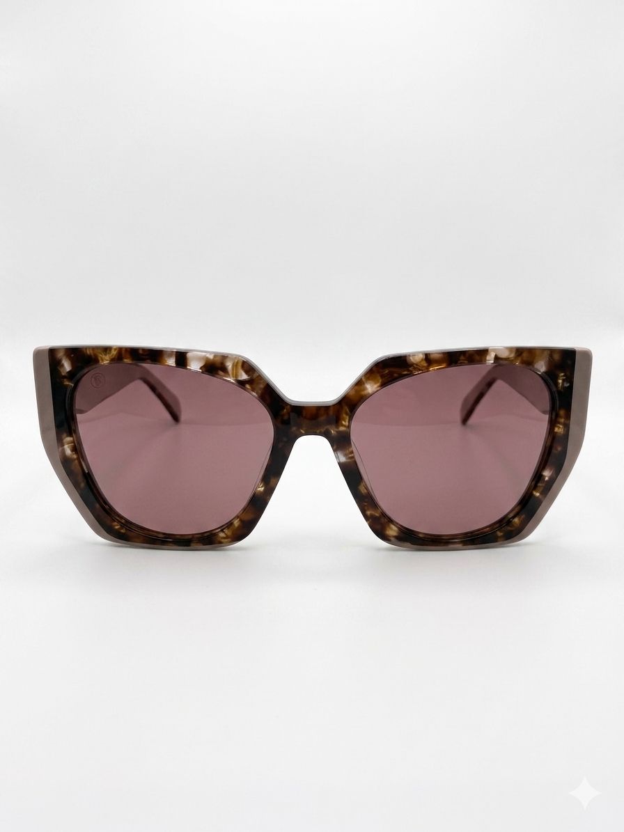 Gafas de Sol Balmain de Acetato de Carey Estilo Cat-Eye con Logotipo Dorado