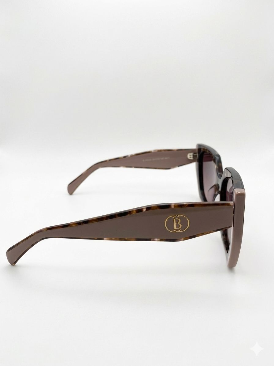 Gafas de Sol Balmain de Acetato de Carey Estilo Cat-Eye con Logotipo Dorado