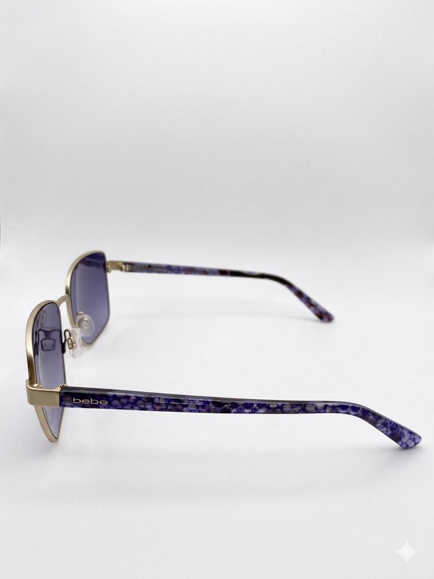 Gafas de Sol Bebe para Mujer – Montura Metálica Dorada con Patillas de Carey Morado y Lentes Degradados