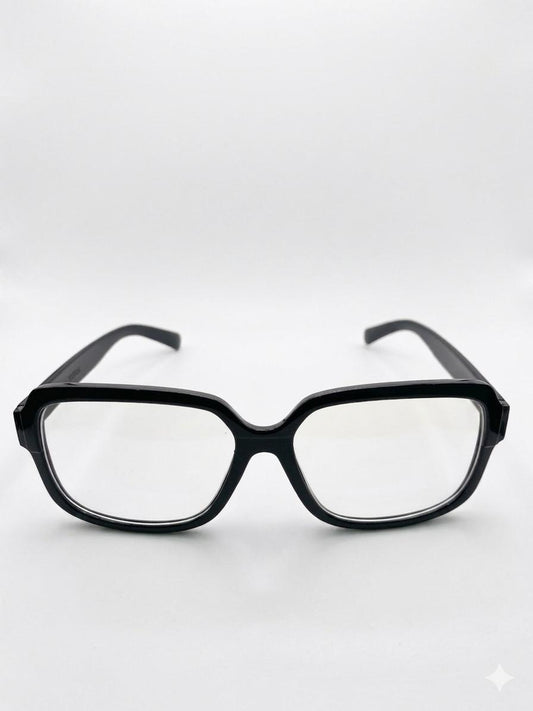 Gafas de Descanso Unisex con Filtro de Luz Azul – Montura Cuadrada de Pasta Negra Estilo Retro Casual