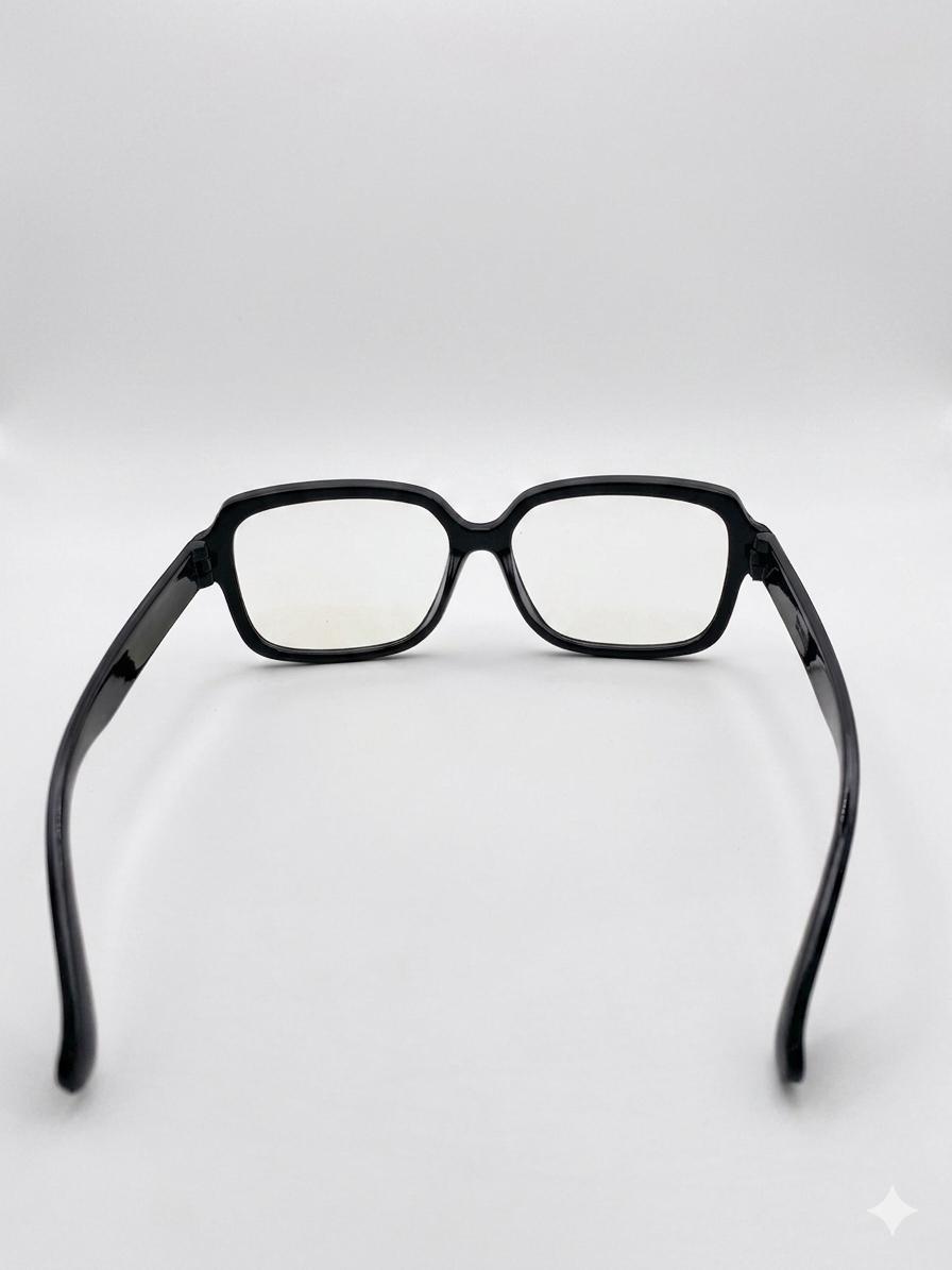 Gafas de Descanso Unisex con Filtro de Luz Azul – Montura Cuadrada de Pasta Negra Estilo Retro Casual