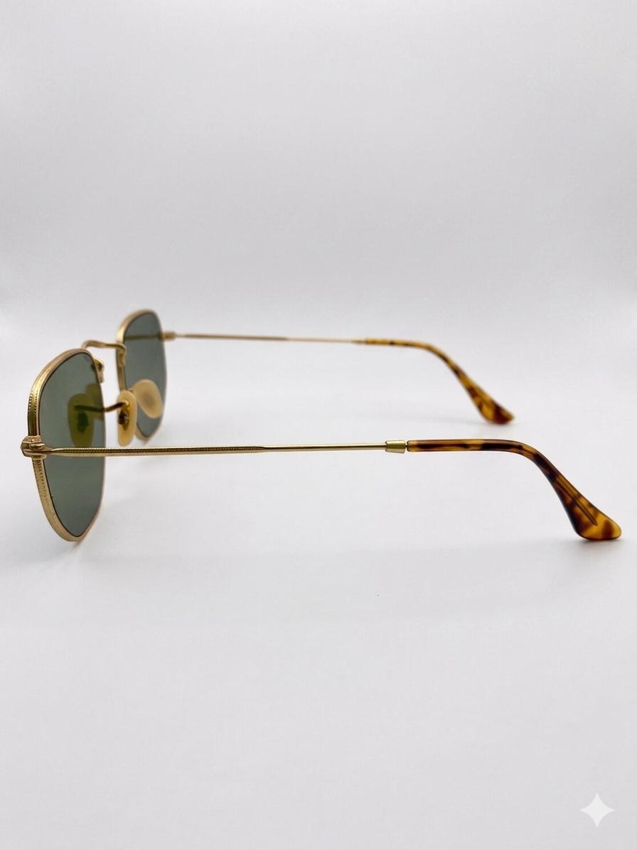 Gafas de Sol Ray-Ban Hexagonal Flat Lenses RB3548N – Dorado con Lente G-15 Clásica