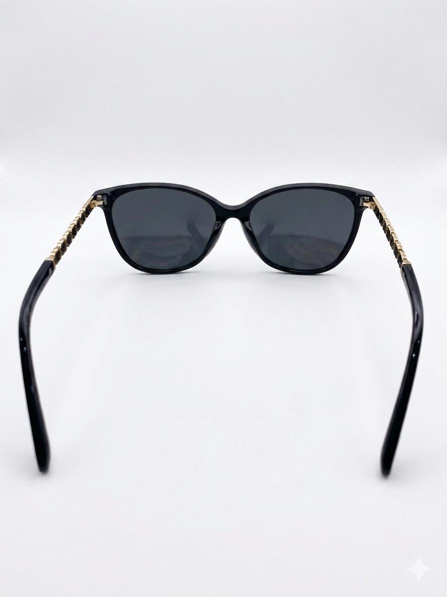 Chanel Lentes de Sol Redondos De Acetato Con Bisagras De Cadena "CC"