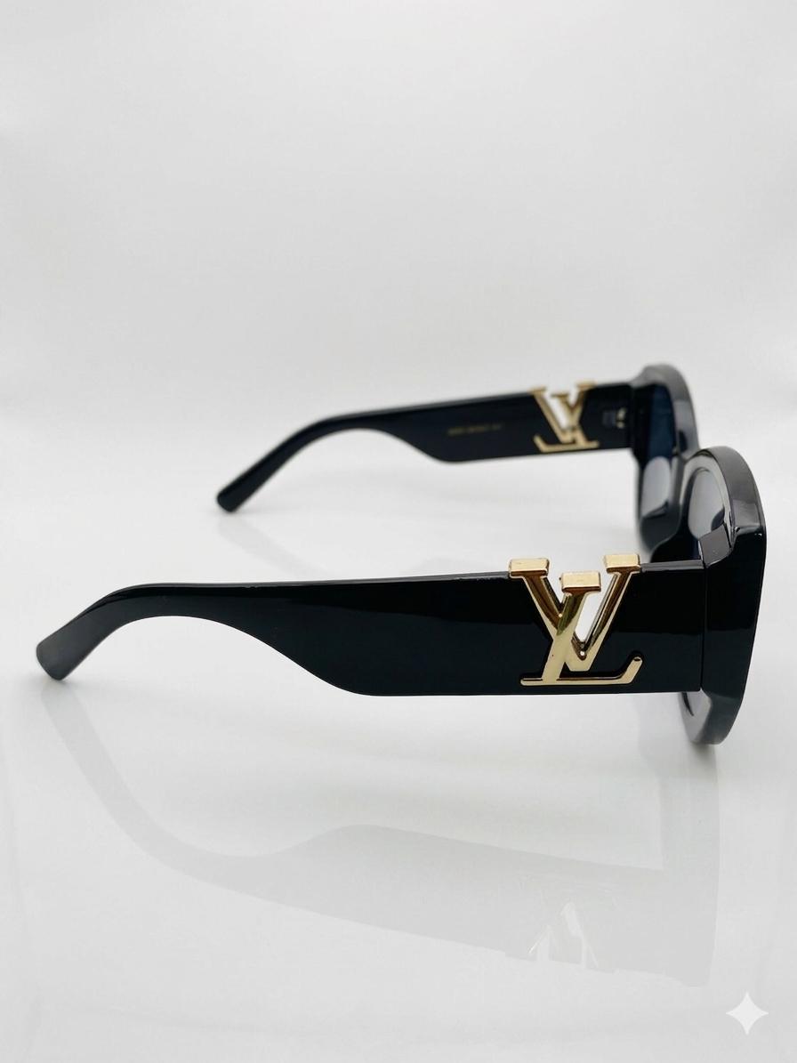 Gafas de Sol Louis Vuitton Cat-Eye Negras con Logotipo LV Dorado
