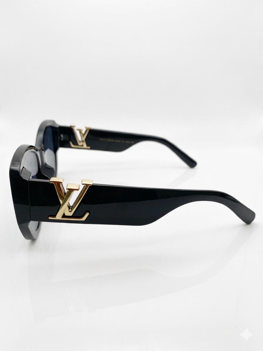 Gafas de Sol Louis Vuitton Cat-Eye Negras con Logotipo LV Dorado