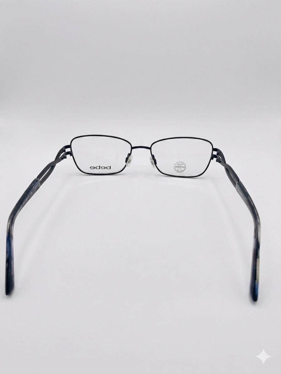Monturas de Gafas Bebe – Diseño Elegante en Metal Negro con Detalles Trenzados y Cristales