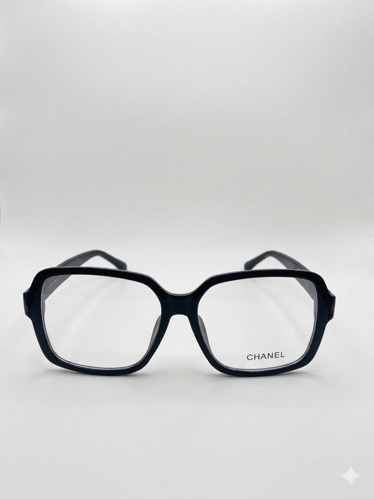 Gafas de Vista Chanel – Montura Cuadrada Negra con Logo Dorado
