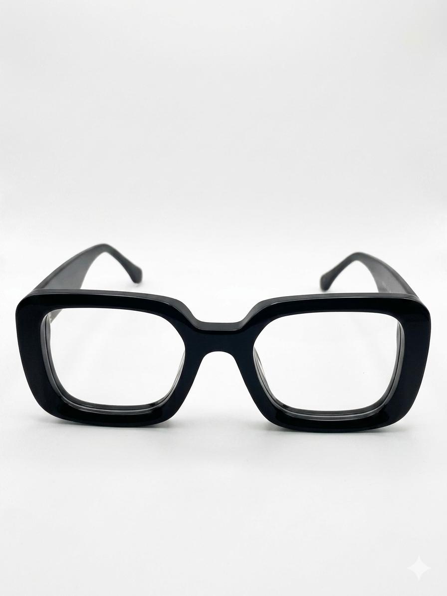 🕶️ Gafas de  de Pasta Cuadrada - Black Bold