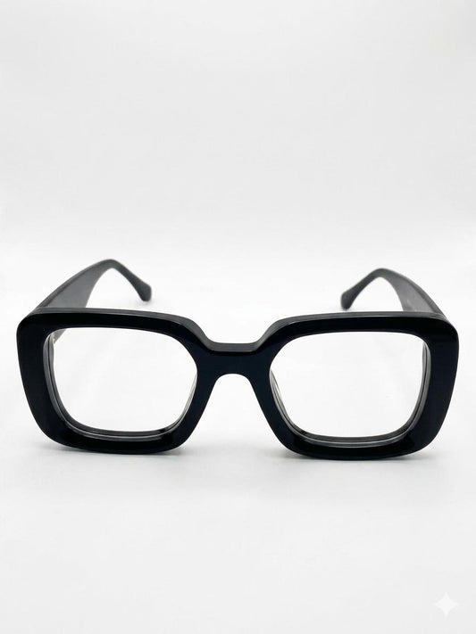 🕶️ Gafas de  de Pasta Cuadrada - Black Bold