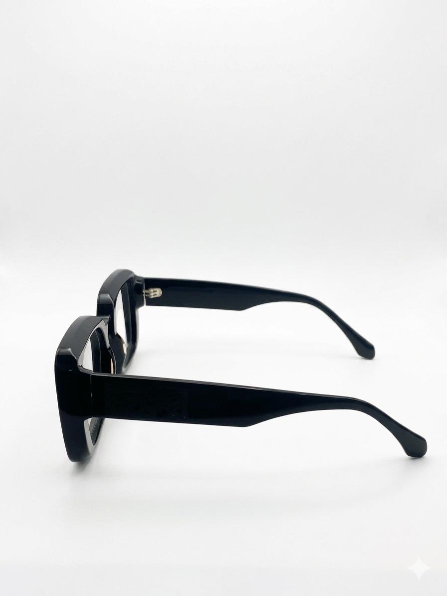 🕶️ Gafas de  de Pasta Cuadrada - Black Bold