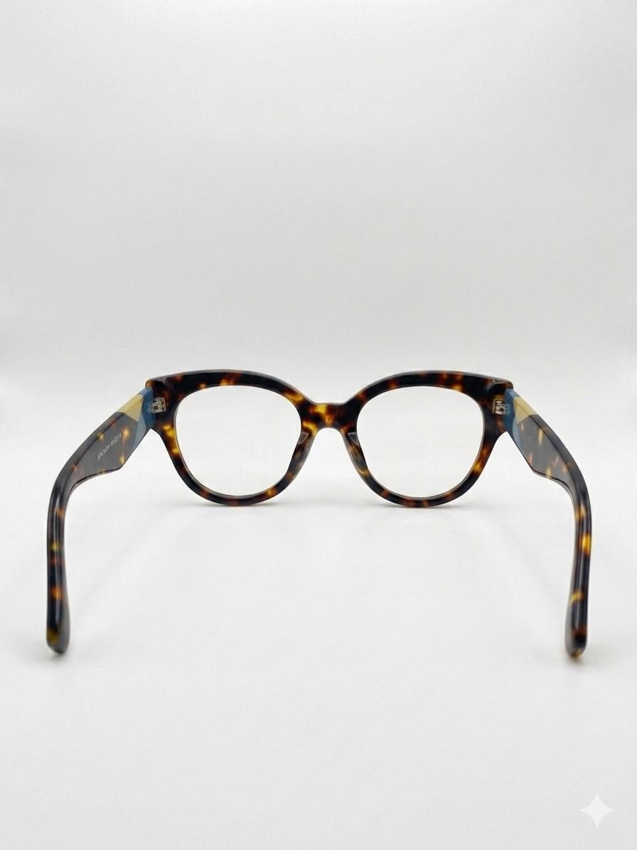 Gafas de Vista Cat-Eye Modernas en Carey con Varillas Multicolor Geométricas