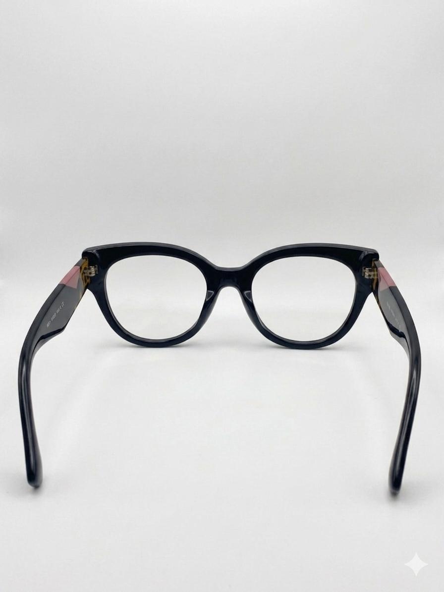 Gafas de Vista Estilo Cat-Eye Elegance – Montura de Pasta Negra y Carey