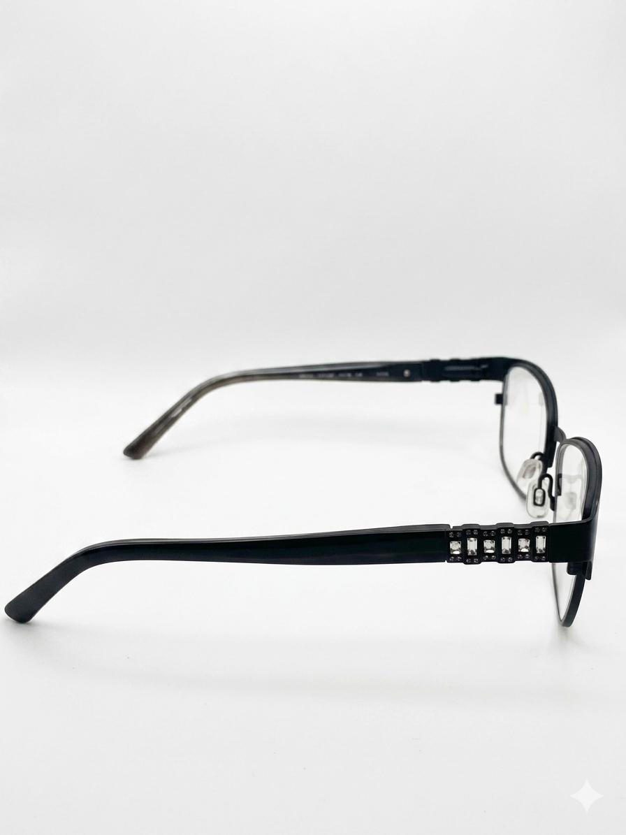 Lentes Bebe Negros para Mujer con Cristales en las Varillas – Armazón Oftálmico Elegante