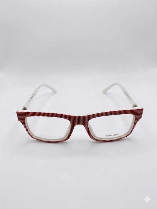 Gafas de Vista Diesel de Pasta Blancas con Detalles Rojos (Montura Cuadrada)
