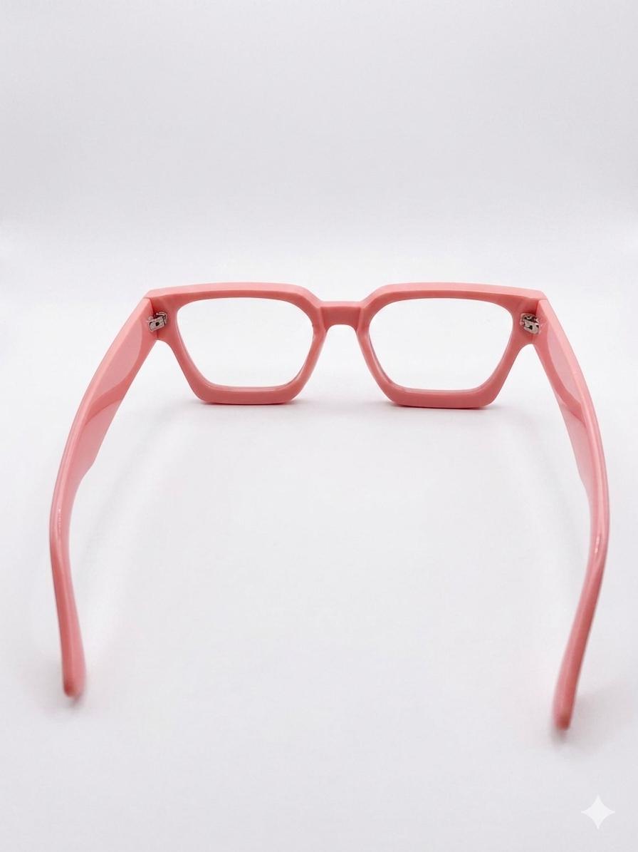 Lentes de Sol Retro de Marco Grueso Cuadrado – Edición Pink Pastel
