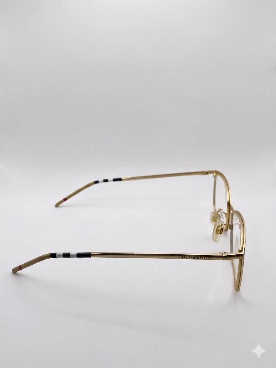 Montura para Lentes Oftálmicos Burberry – Estilo Rectangular Elegante en Carey y Dorado